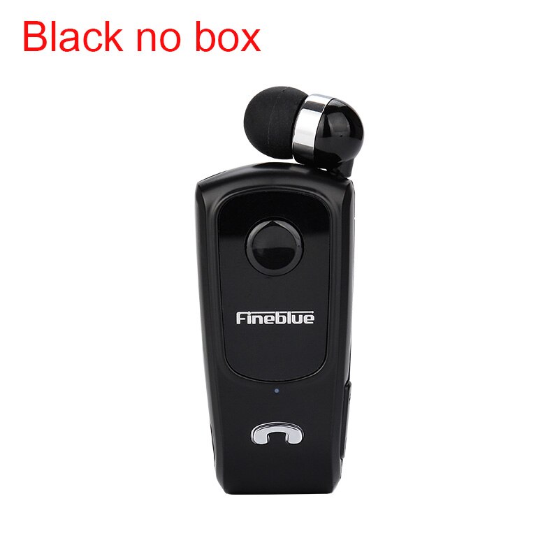 FineBlue F920 Retractable Wireless Bluetooth Earphones Handsfree Headset Stereo Headphone Clip Mic Phone Call Portable: Black no box