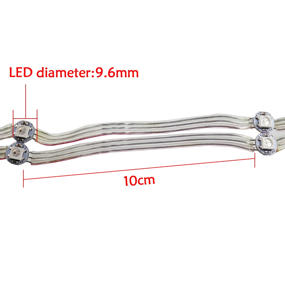 50-100PCS WS2812B Pre-Soldered LED Module Nodes 5V Addressable on Heatsink with 10CM Wire Built-in SMD5050 RGB Idividually