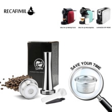 Recafimil Reusable Coffee Capsules Refillable Stainless Steel Cup Filters for Delta Q Maker Pod