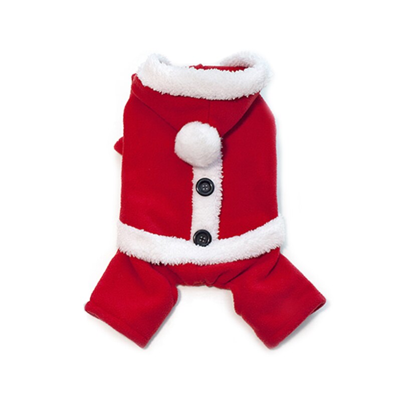 Santa Claus Dog Costume Winter Warm Fleece Small Medium Dog Coat Jackets Chihuahua French Bulldog Christmas Pet Dogs Clothes: Four Legs Clothes / XL
