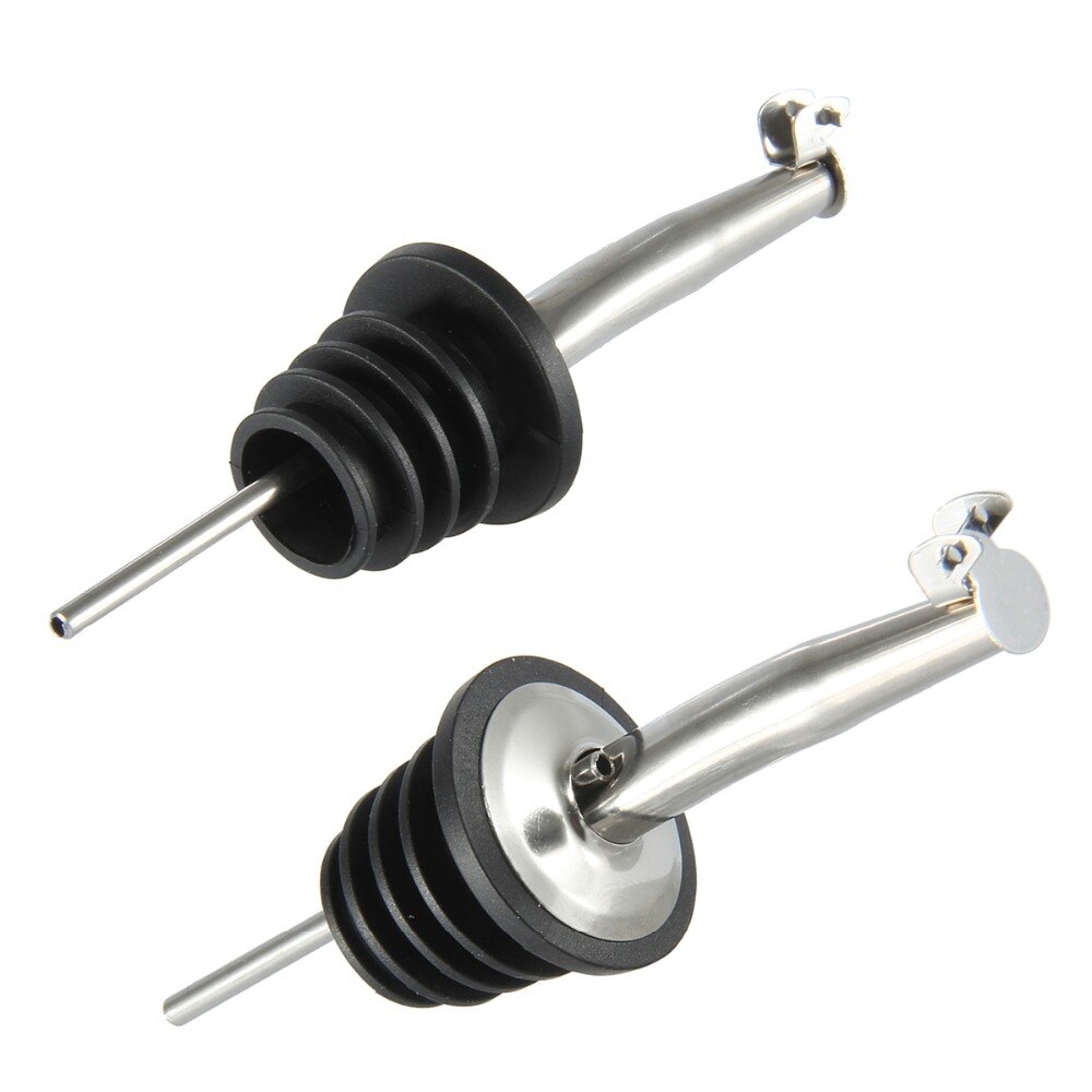 2 stuks roestvrijstalen schenktuit voor sterke drank, wijn, olijfolie, flessenstop, bargerei