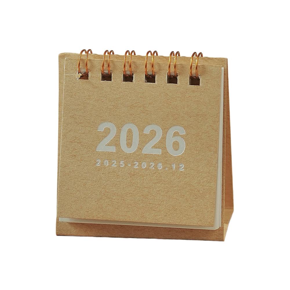 1pcs Desktop Calendar Mini Portable Minimalist School Home Office Desk Planner Schedule Check In Book Stationery Study: Orange