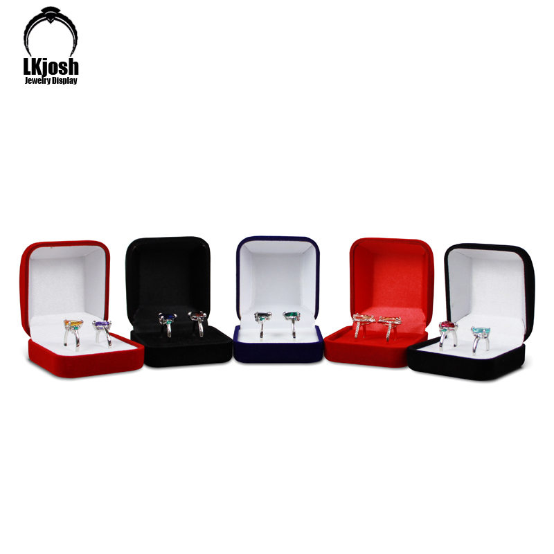Caja De joyería De terciopelo, caja De almacenamiento De joyería con anillo Bo, caja De doble anillo, caja De tesoro De perlas, caja De De boda, organizador De Joyas