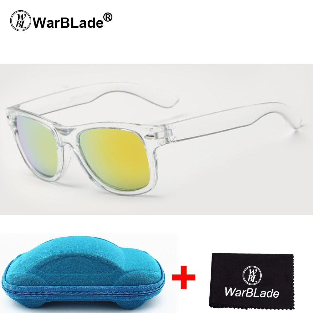 WarBLade Cool Zonnebril voor Kids Zonnebril voor Kinderen Jongens Meisjes Sunglass UV 400 Bescherming met Case Kinderen: clear orange