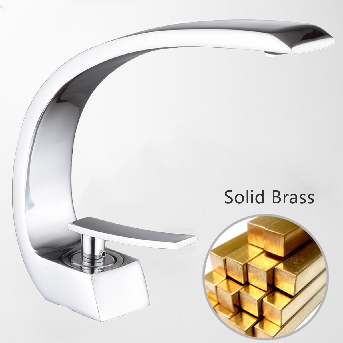 360 Degree Rotating Brushed Deck Mounted Cold Water Mixer Tap Solid Swivel Folding Kitchen Sink Basin Faucet