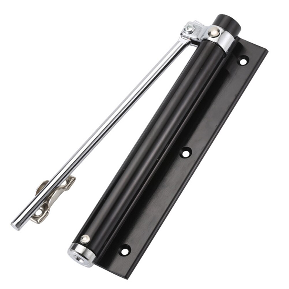 Rebound No slotting Automatic Door Self-Closing Hinge Mute Easy to Punching Free Door Closer DC120: black