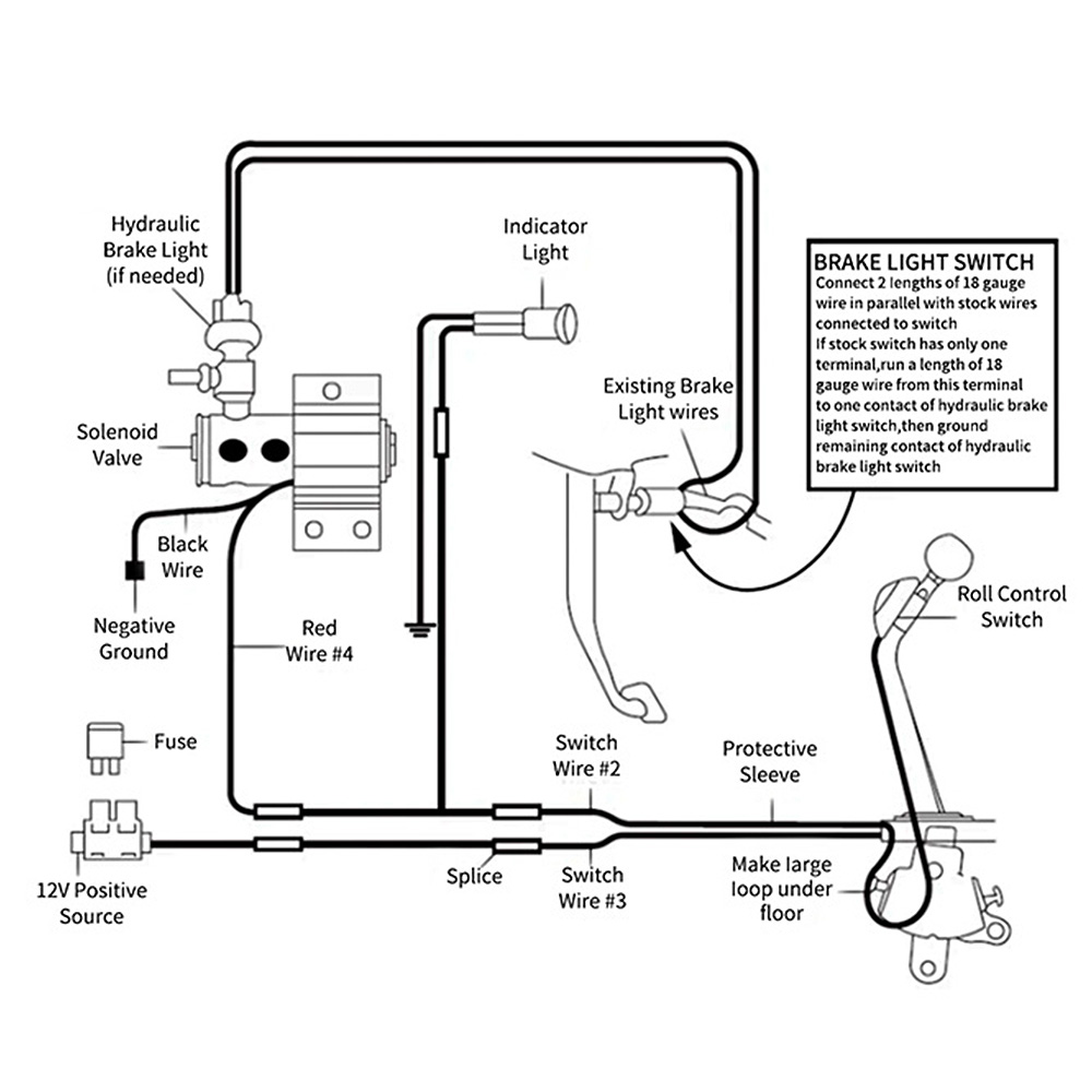 Universal Car Front Brake Line Lock Kit Heavy Duty Type Roll Control Hill Holder Kit Hydraulic Park Lock Bracket Switch