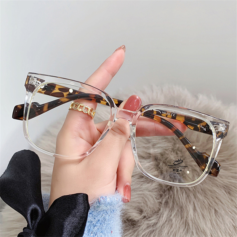 YOOSKE – lunettes de vue Anti-lumière bleue, monture pour ordinateur, léopard, surdimensionnées,: clear leopard