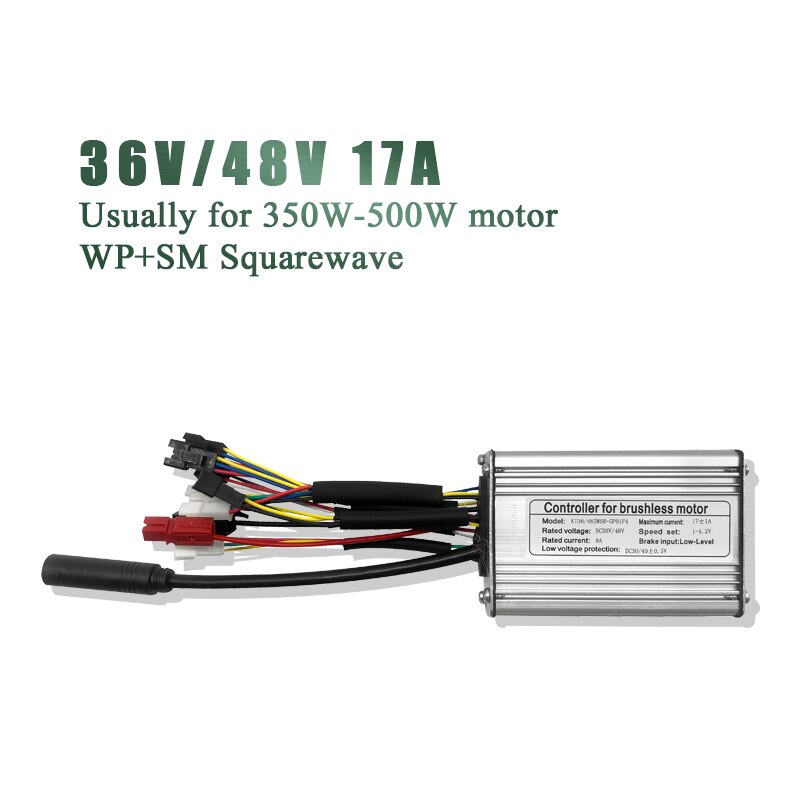 Kt ebike controller 36v 250w 350w 48v 500w 750w 1000w elcykel cykel borstlös lcd led e bike controller kt med ljus: 17a wp sm squarewave