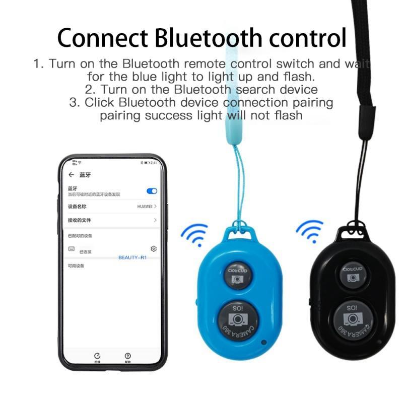 Bluetooth-compatible Selfie Controller Wireless Remote Control Button Self-timer Camera Stick