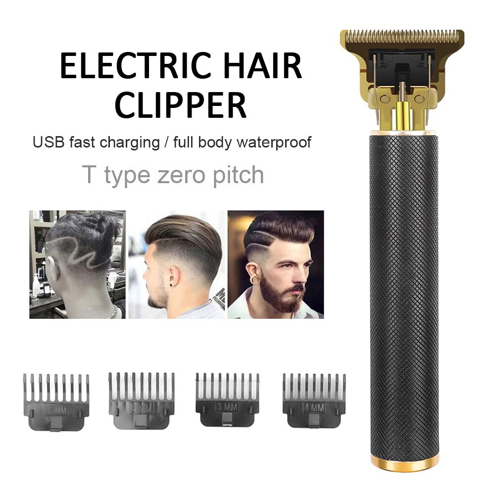 Electric USB Hair Trimmer Hair Clippers Men Cordless T-Shape Beard Razor Barber Hair Removal Cutter Machine