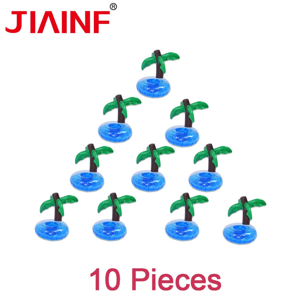 JIAINF pool float 10 teile/los Mini Coconut baum getränke tasse halter aufblasbare PVC schwimmen pool erholung wasser sommer spielzeug