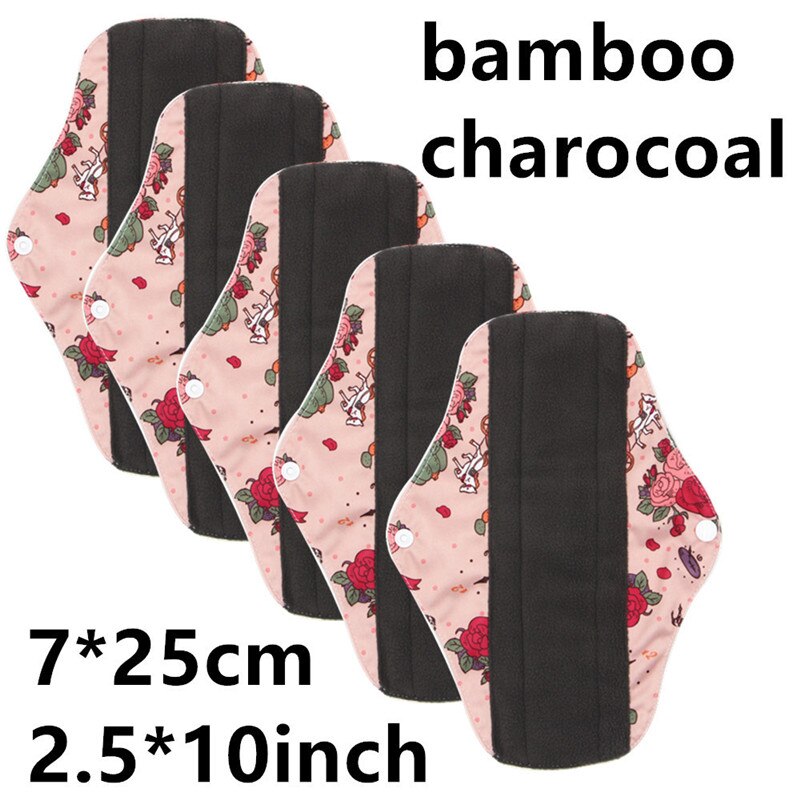 1pc Dag Gebruik Maandverband met Organische Bamboe Innerlijke Waterdichte Gedrukt Regelmatige Flow Herbruikbare Super Zachte Mama Pads: M-22