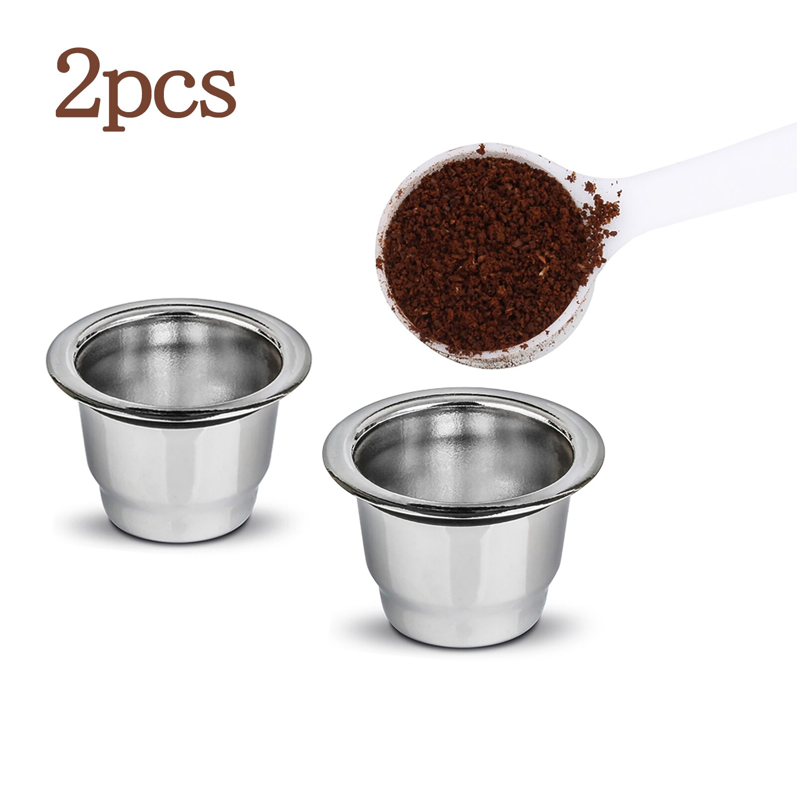 Nespresso Stainless Steel Refillable Coffee Capsule Coffee Filter Reusable Coffee Pod Reusable Cafe Machine DIY Cafe Filter Cup: 2pcs