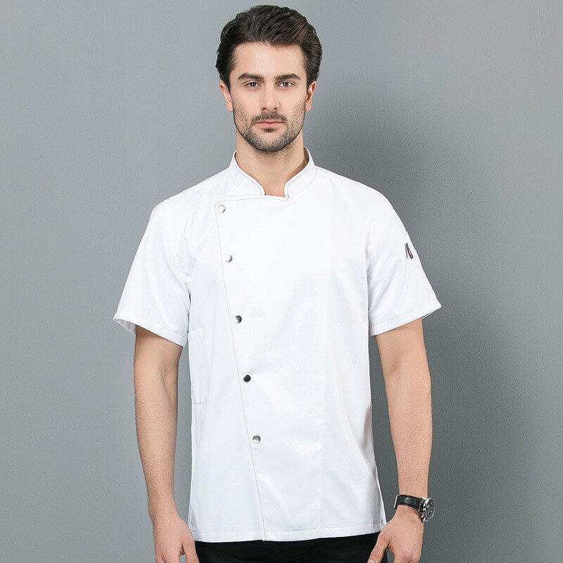 Chef's short-sleeved hotel restaurant kitchen kitchen uniform hotel uniforms after summer wear men's catering uniforms