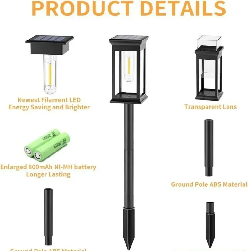 Solar Pathway Lights Outdoor Solar Pathway Garden Lamp Waterproof Landscape Lights Walkway Driveway Lawn Patio Garden Decor