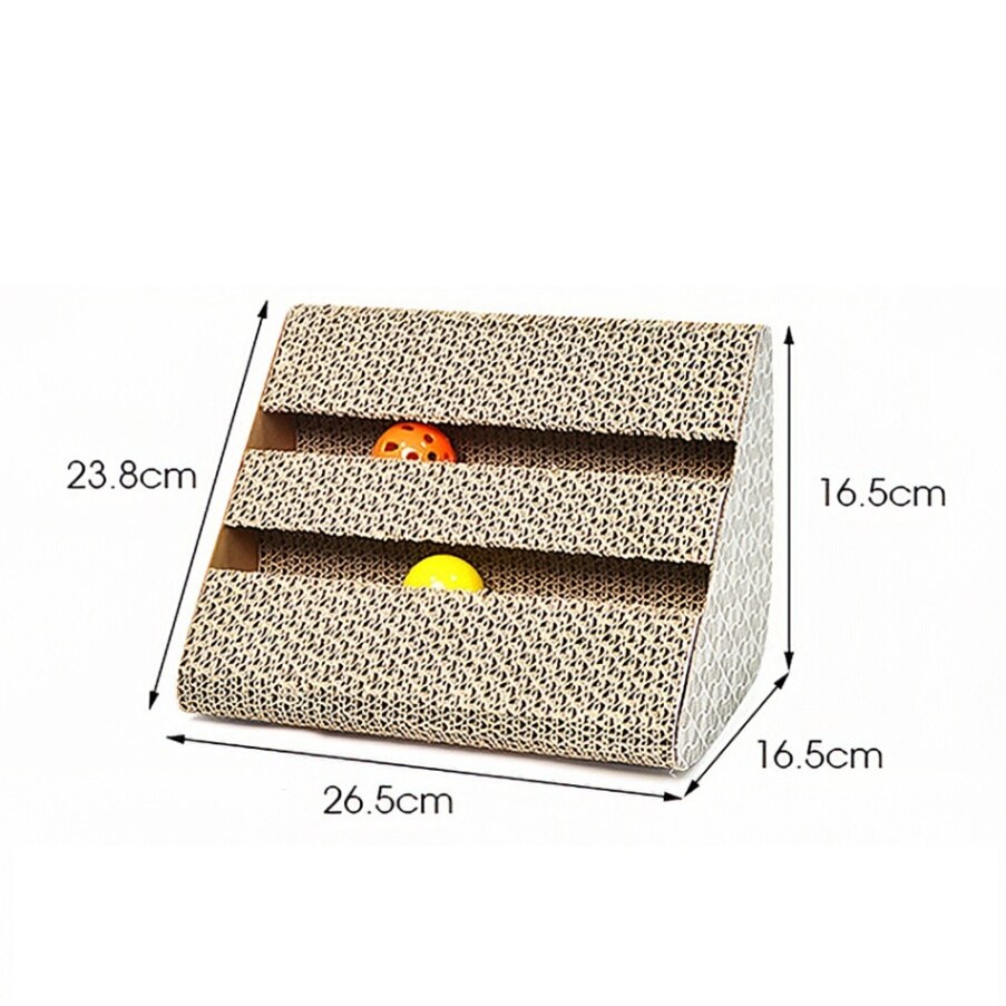 Ramp Cat Scratching Board Corrugated Cardboard with Bell Ball Cat Scratch Play Toy Pet Cat Scratcher Board Mat Claws Care: Default Title