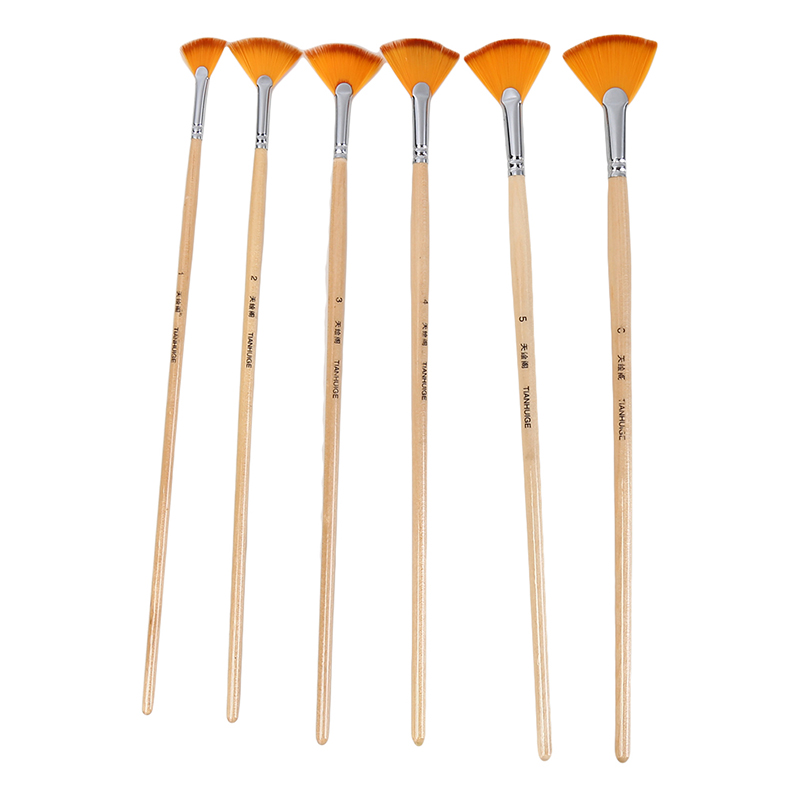 Pincel para pintar acuarela, suministros de pintura al óleo, materiales de arte , 6 uds. De gran: Default Title