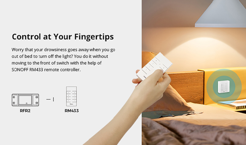 Sonoff RFR2 WiFi Wireless Smart Switch With RF433 Receiver Remote Switch Socket DIY Smart Home Modules EWeLink APP Control