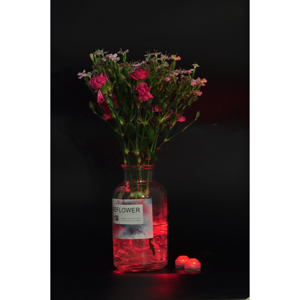 20pcs 3LED Waterproof Submersible LED Lights Remote Controlled Base Vase Candle Lights Battery Operated LED Lights for Wedding