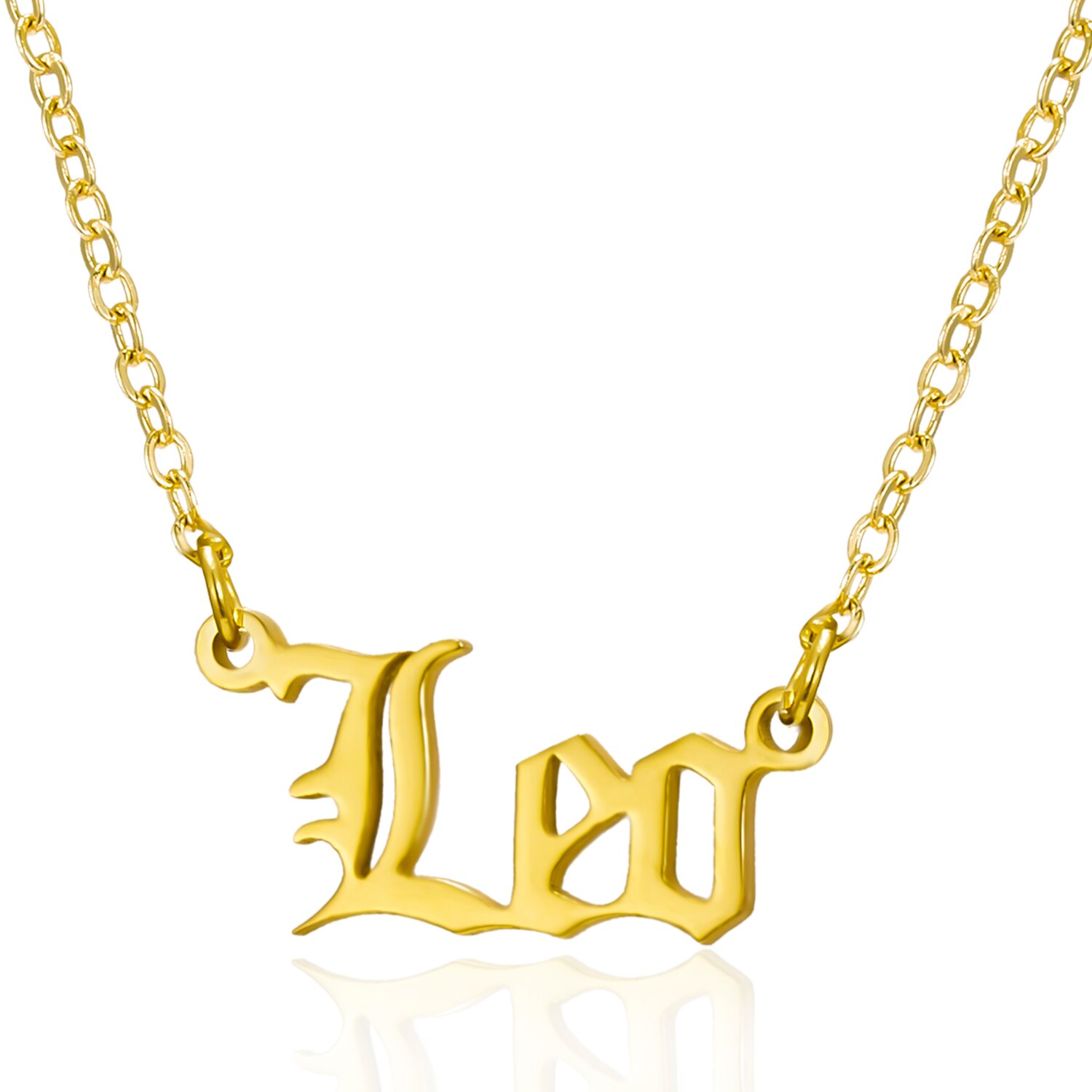 Trendy Goud Kleur Brief Zodiac Ketting Vrouwen Choker 12 Sterrenbeeld Weegschaal Rvs Hanger Ketting Verjaardag Sieraden: Leo