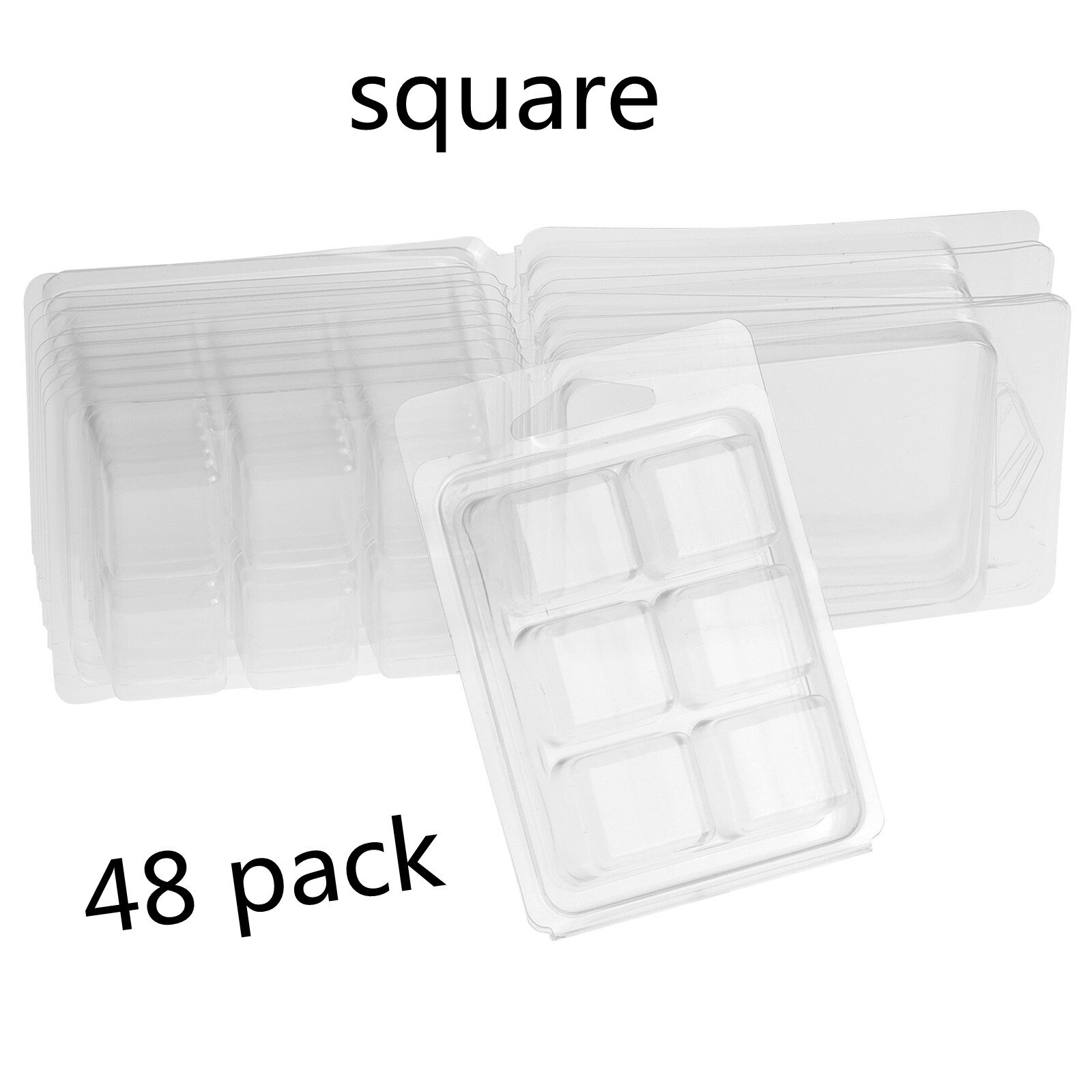 Behogar Wax Melt Molds 6-Cell Round Clear Plastic Clamshells Tray Containers for DIY Candle Handmade Soaps Making Supplies: C 48