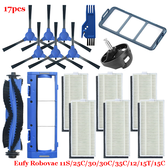 For Eufy Robovac 11S / 25C / 30 / 30C / 35C / 12 / 15T / 15C Slim Robot Vacuum Cleaner Parts Main Side Brush Cover Hepa Filter