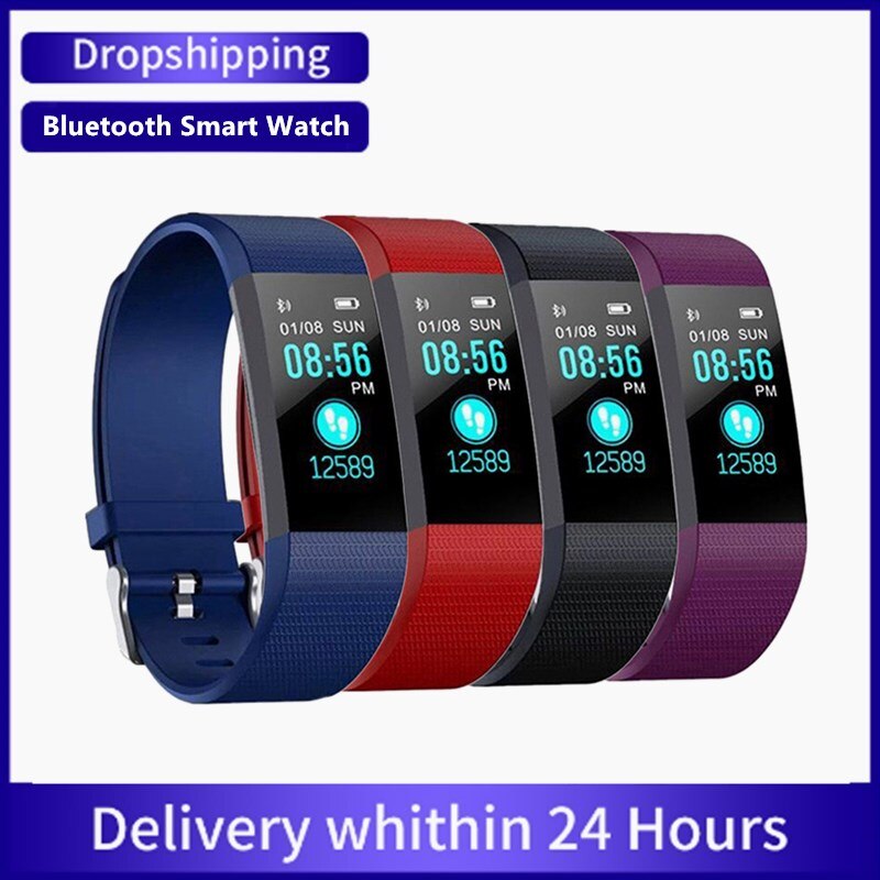 115 Plus Bluetooth Smart Watch Heart Rate Monitor Wristwatch Fitness Tracker Bracelet IP65 Waterproof Smart Wristband