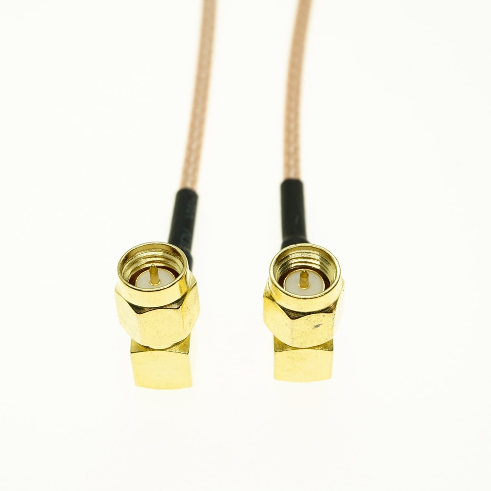 SMA macho, ángulo recto a SMA macho, Cable de Cable en espiral de RF de ángulo recto de 6 pulgadas, puente RG316 de 10cm, 15cm, 50cm