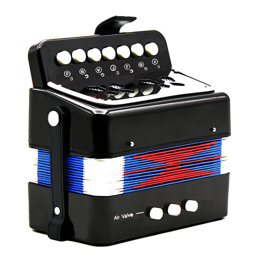Mini legetøj harmonika 7 taster 3 knapper tastatur udviklingspraksis legetøj musikinstrument til småbørn drenge piger