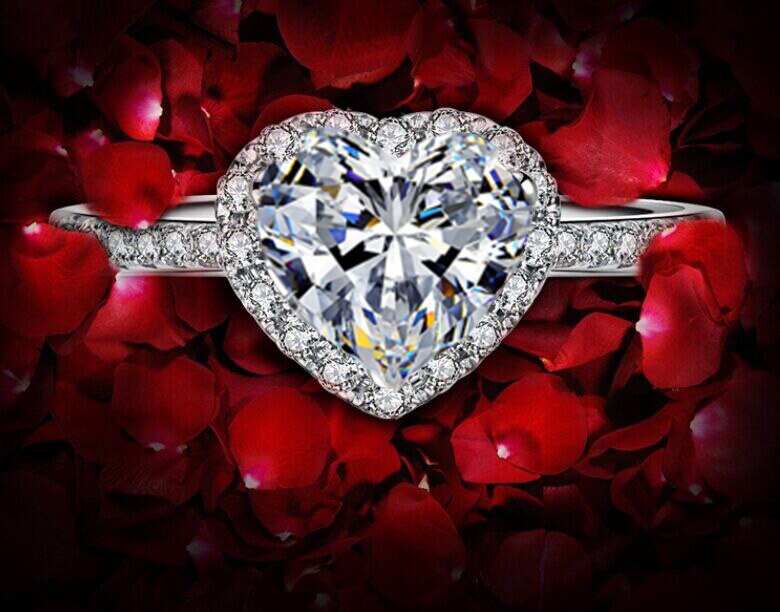 YaYI Frauen Schmuck Ring Herz 1.35CT Weiß CZ Silber Farbe Verlobungsringe hochzeit Partei Schellt