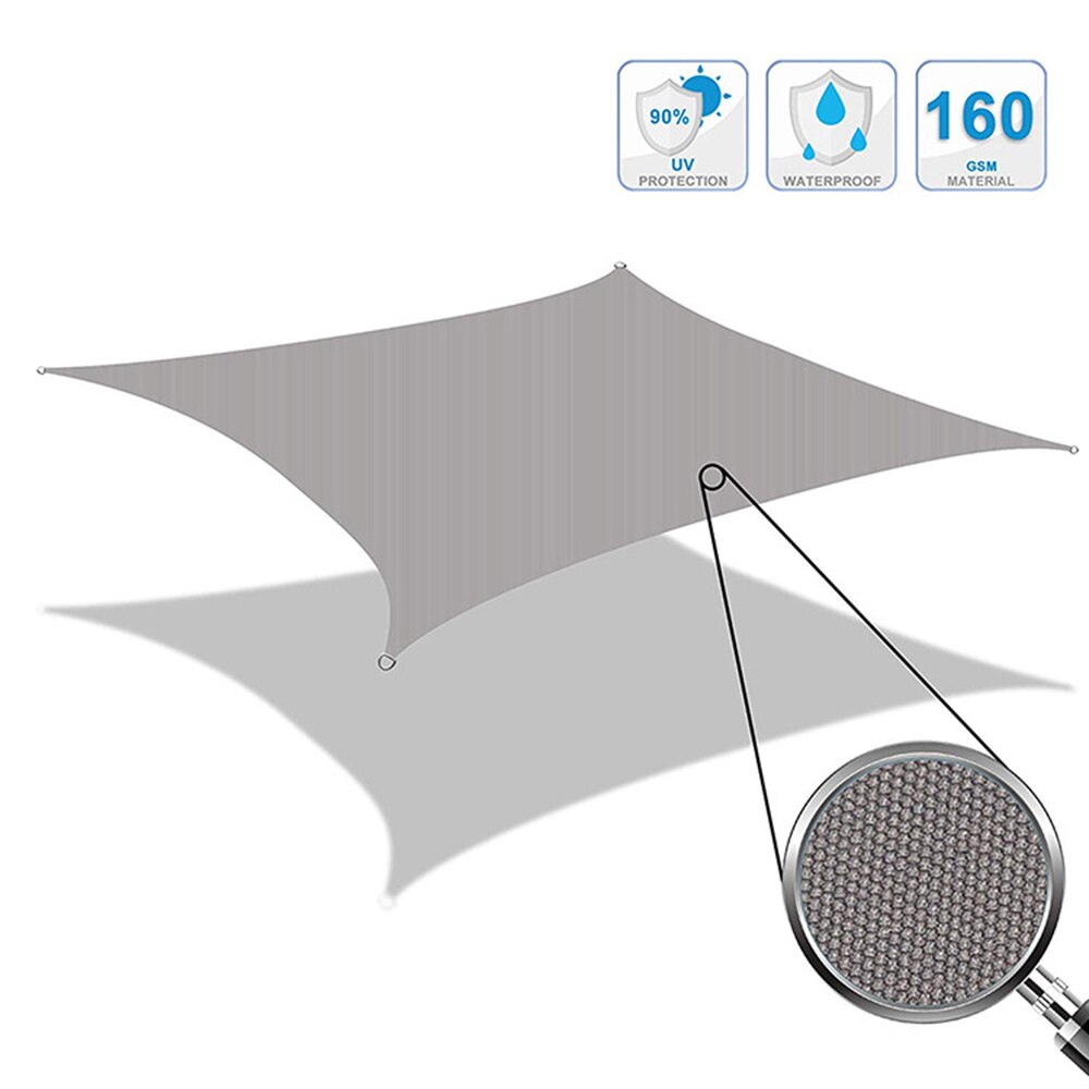 Imperméable Anti-UV soleil ombre voile canopée voiles auvents abri Durable Triangle Rectangle carré pour jardin de cour avec des cordes