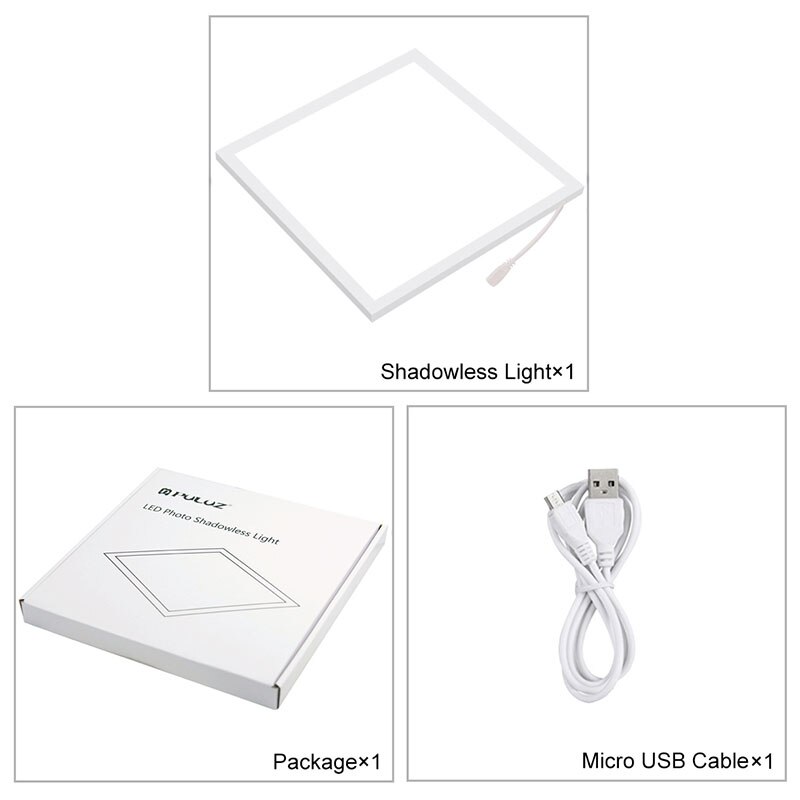 Puluz mini led valokuvaus varjoton valo lamppu paneeli pad akryylilevy 20 x 20cm gdeals