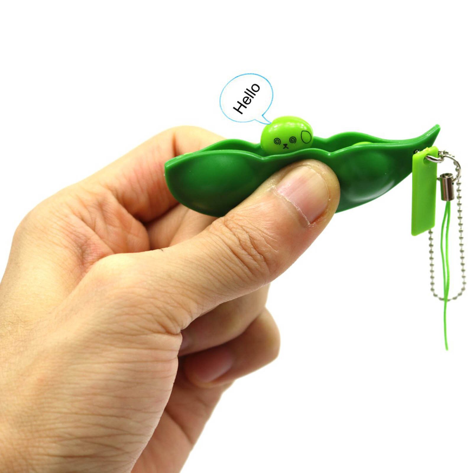 Spaß Bohnen Spielzeug Anhänger Stressball Lustige Spielereien Ausdruck Kette Schlüssel Anhänger Ornament Stressabbau Dekompression Spielzeug