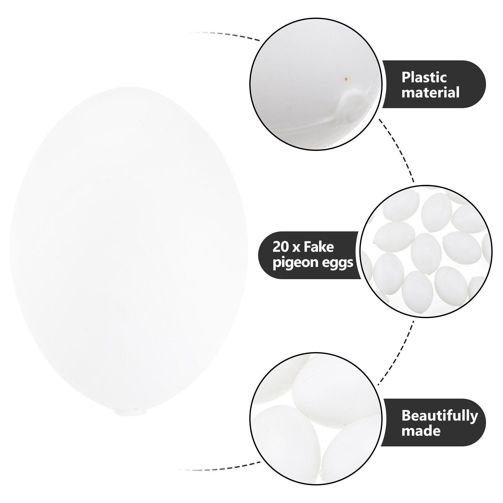 20pcs Lifelike Simulation Pigeon Egg Pigeon Laying Egg Prop Pigeon Breeding Tool