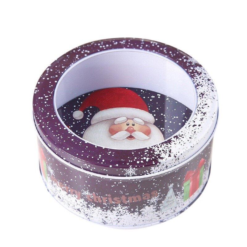Portable Christmas Box Theme Tin Case Decorative Candy Box Storage Container: 55A