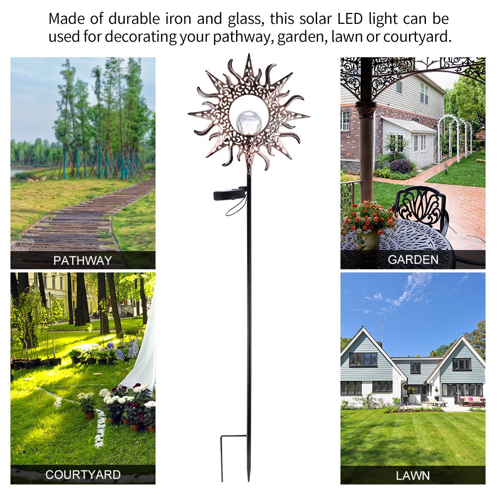 Led Solar Flame Effact Lamp Metaal Ijzer Arts Solar Licht Buiten Gazon Verlichting Voor Tuin Decoratie Waterdichte Landschap Verlichting