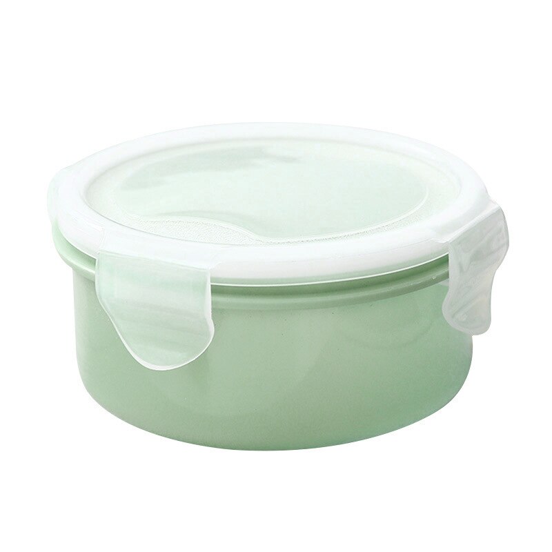 Lunch Box Food Storage Containers Mini Refrigerator Crisper Plastic Storage Box Sealed Box with Lid Leak Proof: Round Blue