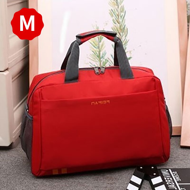 Scione Klassieke Reizen Zakelijke Handtas Mannen Waterdichte Cabine Bagage Tote Koffer Vrouwen Grote Casual Sport Weekend Schoudertas: Red M