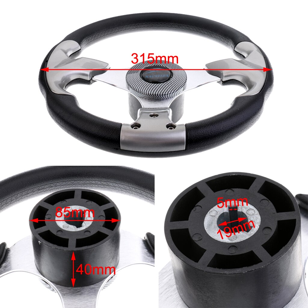 315Mm Marine Stuurwiel 3/4 'Tapered As Non-Directionele 3 Spaaks Stuurwiel Voor Yacht Boot onderdelen Accessorious