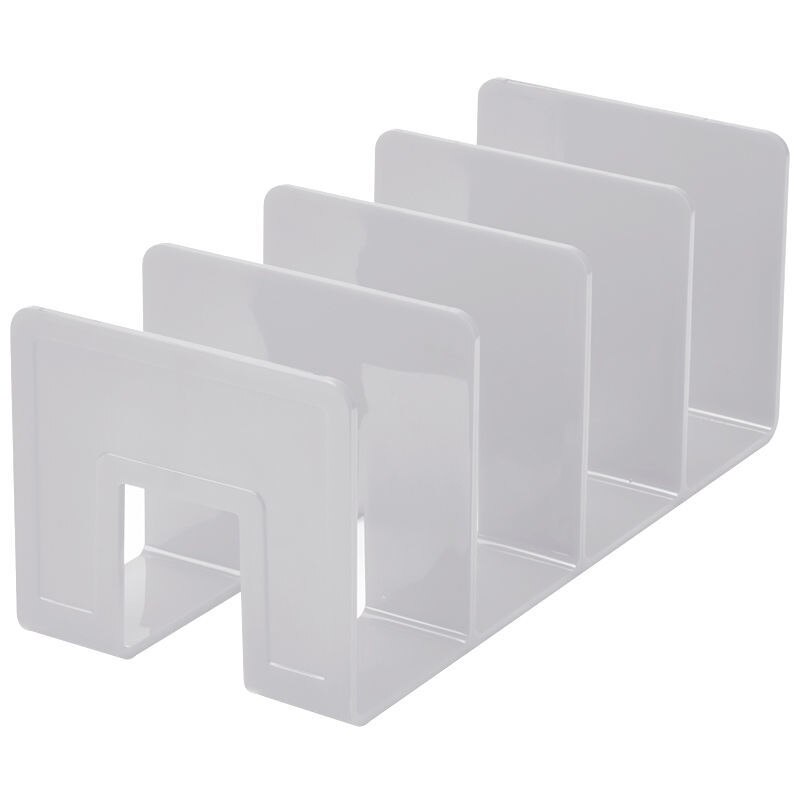 Multi-layer Bookend Decorative Book Shelf Home Room Office School Library Stationery Supplies Bookshelf Desk Organizer: light grey