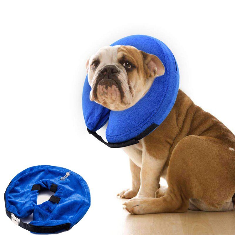 Soft Pet Dog Collar Inflatable Recovery Wound Healing Anti-bite Neck Elizabethan Collars Protective Circle For Small Large Dogs