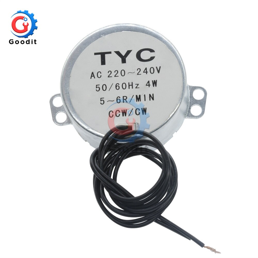 Synchronous Motor CW/CCW TYC-50 AC 220-240V AC12V 50/60Hz Synchronous Motor 5-6RPM Robust Torque 4W Torque 4KGF.CM: AC 220-240V