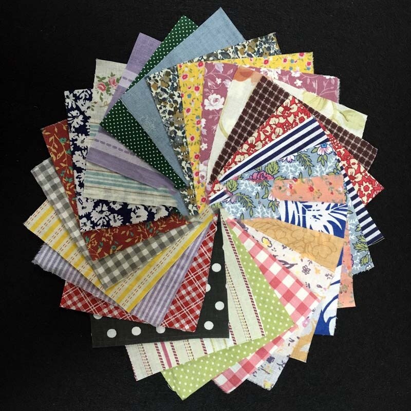 30 pces/50 pces 10*10cm flores florais algodão retalhos artesanato tecido pacote folhas de costura #: 50pcs