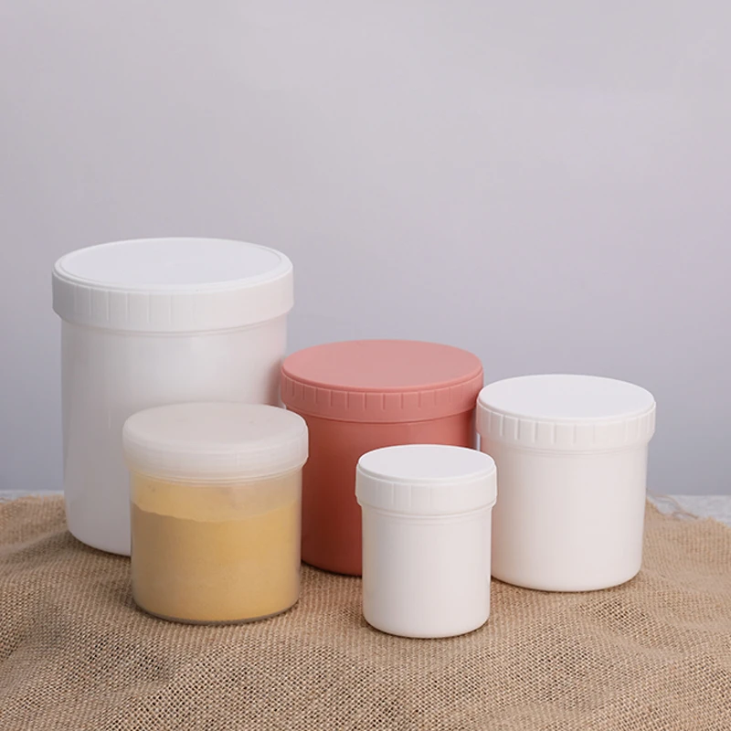 1000ml Wide Mouth plastic jar with inner and outer lid Food Grade HDPE Storage Container Leakproof Food Bottle
