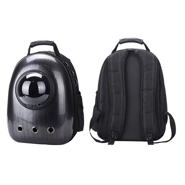 Katze Rucksack Fenster draussen Katze Träger Transparente Raum Katze Tasche Doppel Schulter Haustier Rucksack Für Welpen Hund Handtasche Katze Carring: Schwarz