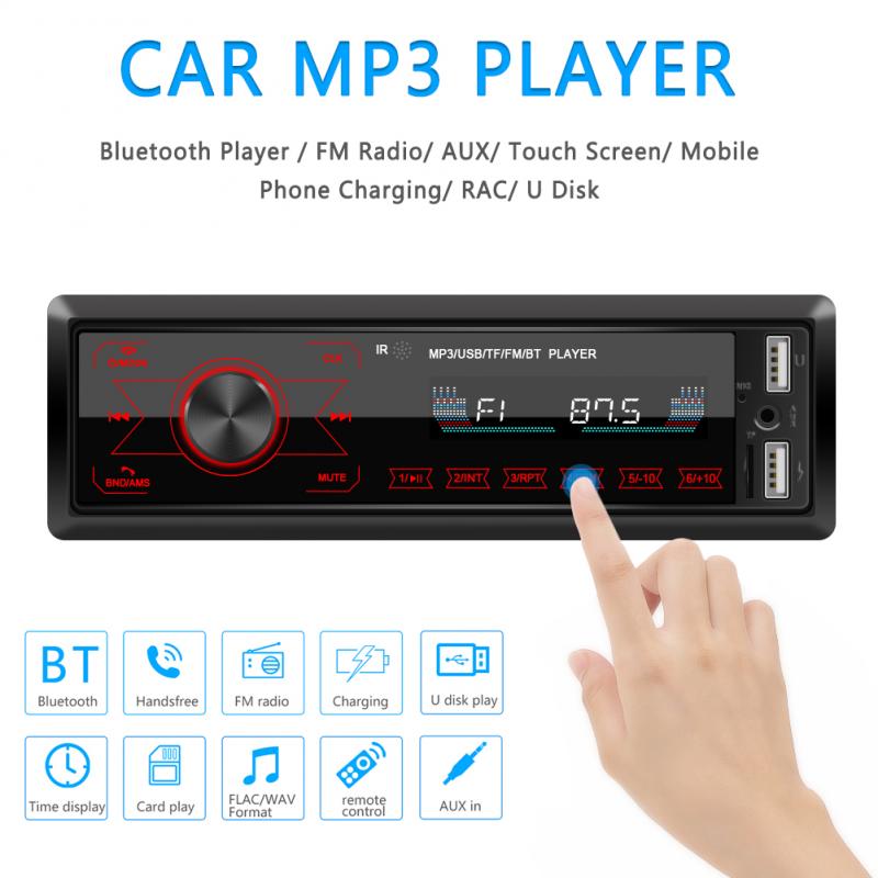 Car Music Player Car Bluetooth MP3 Player Single 1 Din Car DVD CD MP3 Player FM Audio Radio BT USB/AUX/SD Stereo In-dash