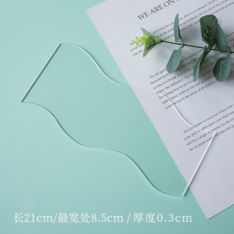 Ins Wind Transparent Acrylic Board Photo Props Net Celebrity Ornaments Decoration Cosmetics Photography Shooting Background: S shape 8.5X21CM