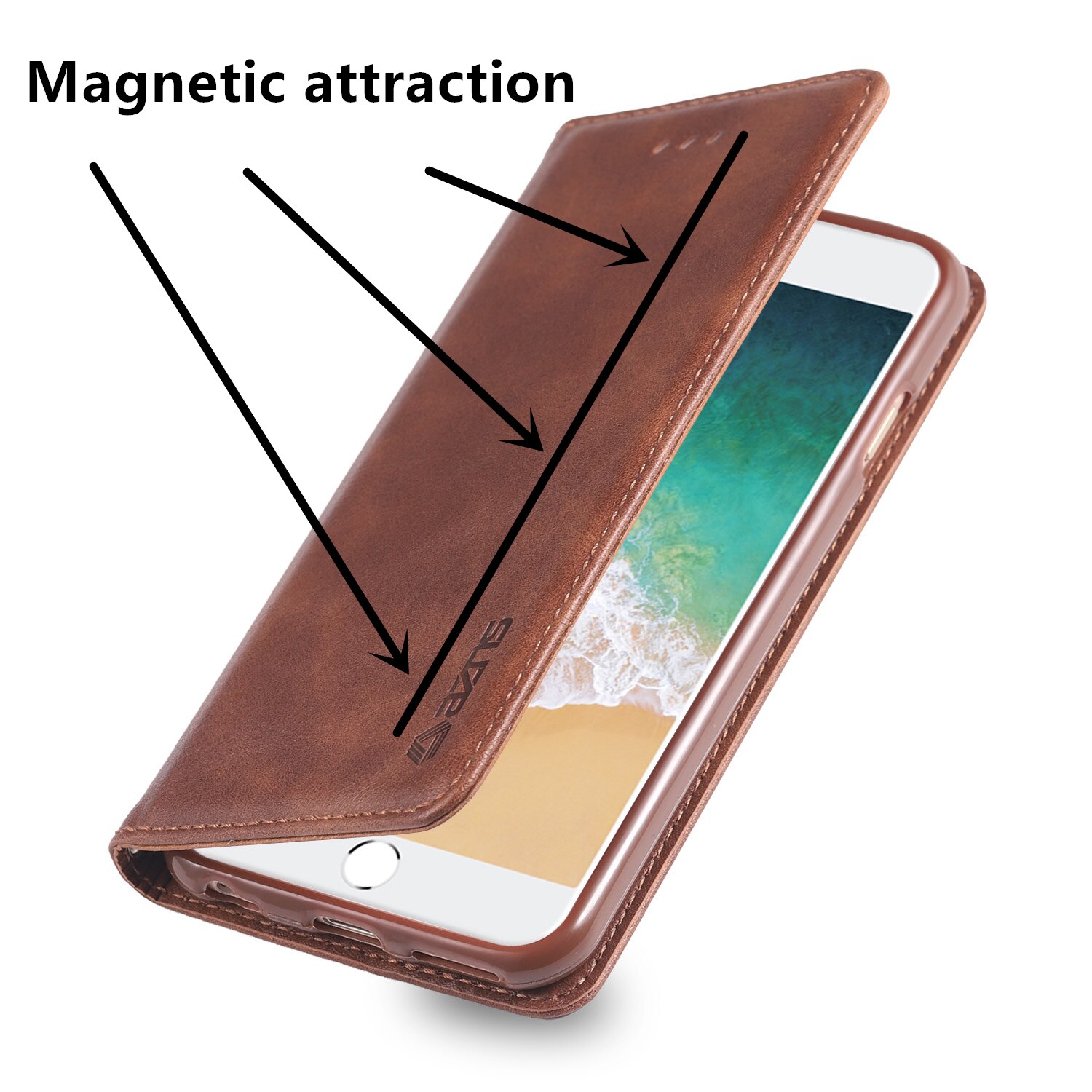 AZNS Case for Samsung Galaxy A8 + Plus A730F / A8 A530F PU Leather Card Holder Wallet Case magnetic attraction