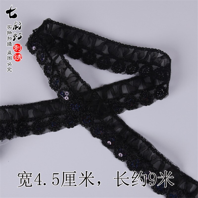 9m National dance lace accessories performance trims costume wave rope embroidered skirt hem dress leader mouth decorative lace: No11
